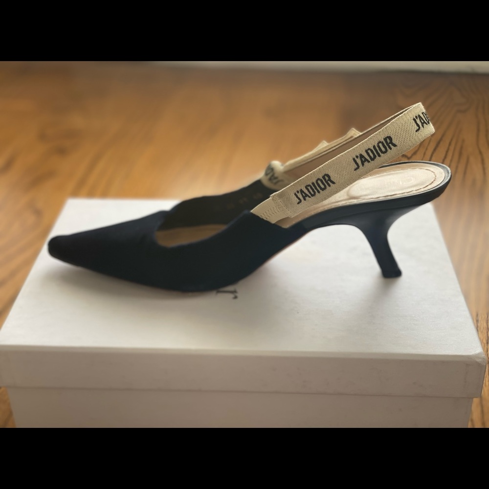 Blue velvet J’ADIOR Slingbacks - Picture 3 of 6